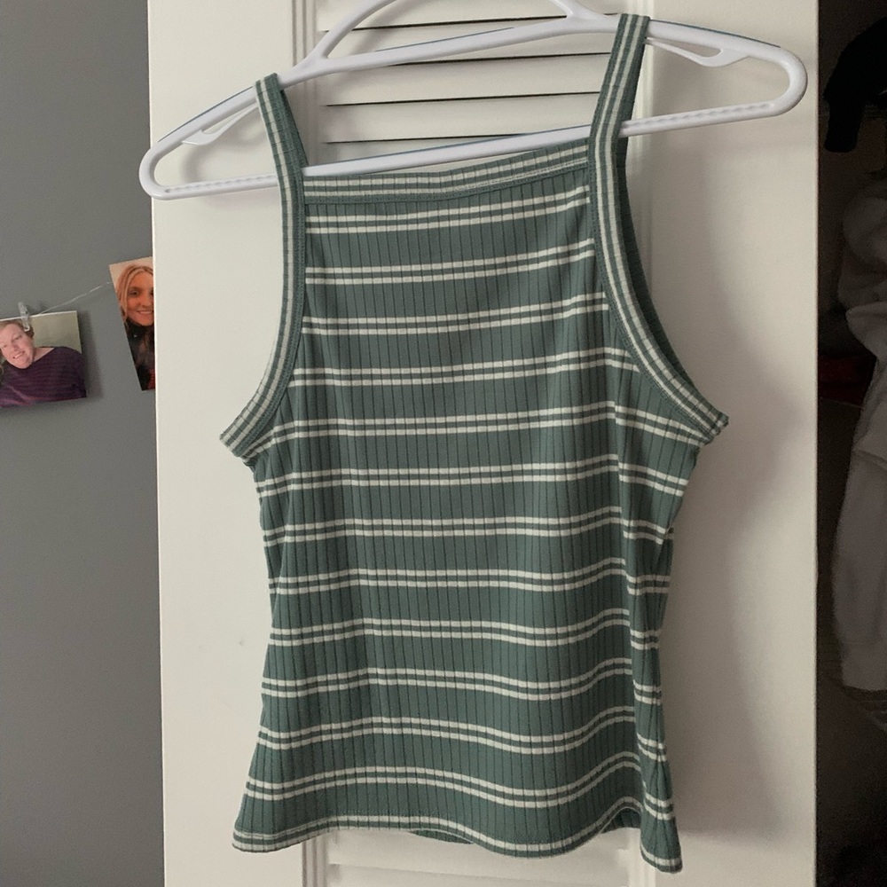 Mudd blue & white striped tank top